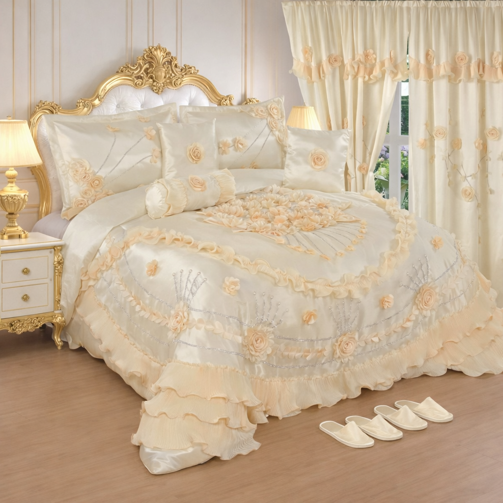 Luxury peach royal bedding set