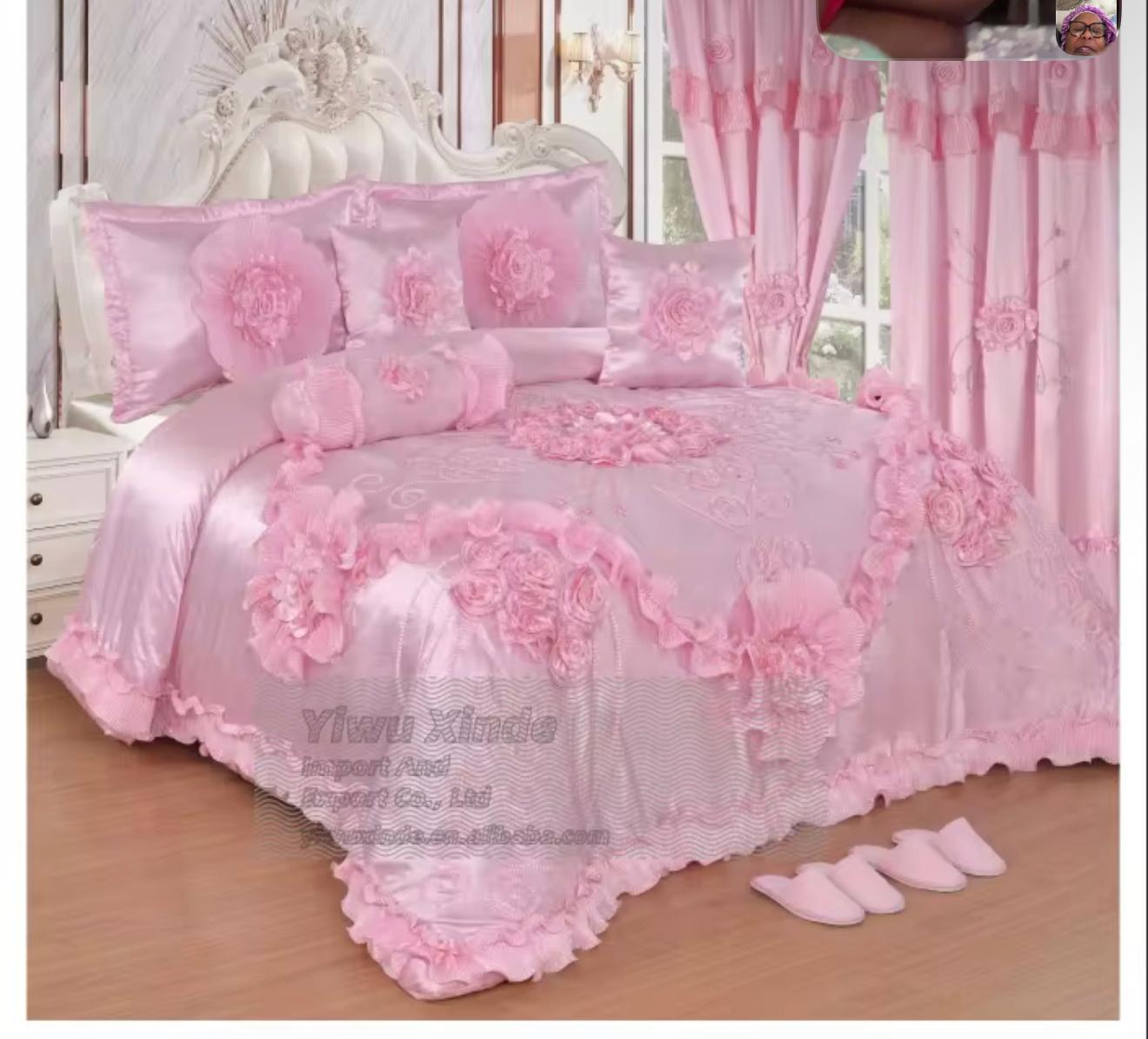 Luxury royal pink bedding set