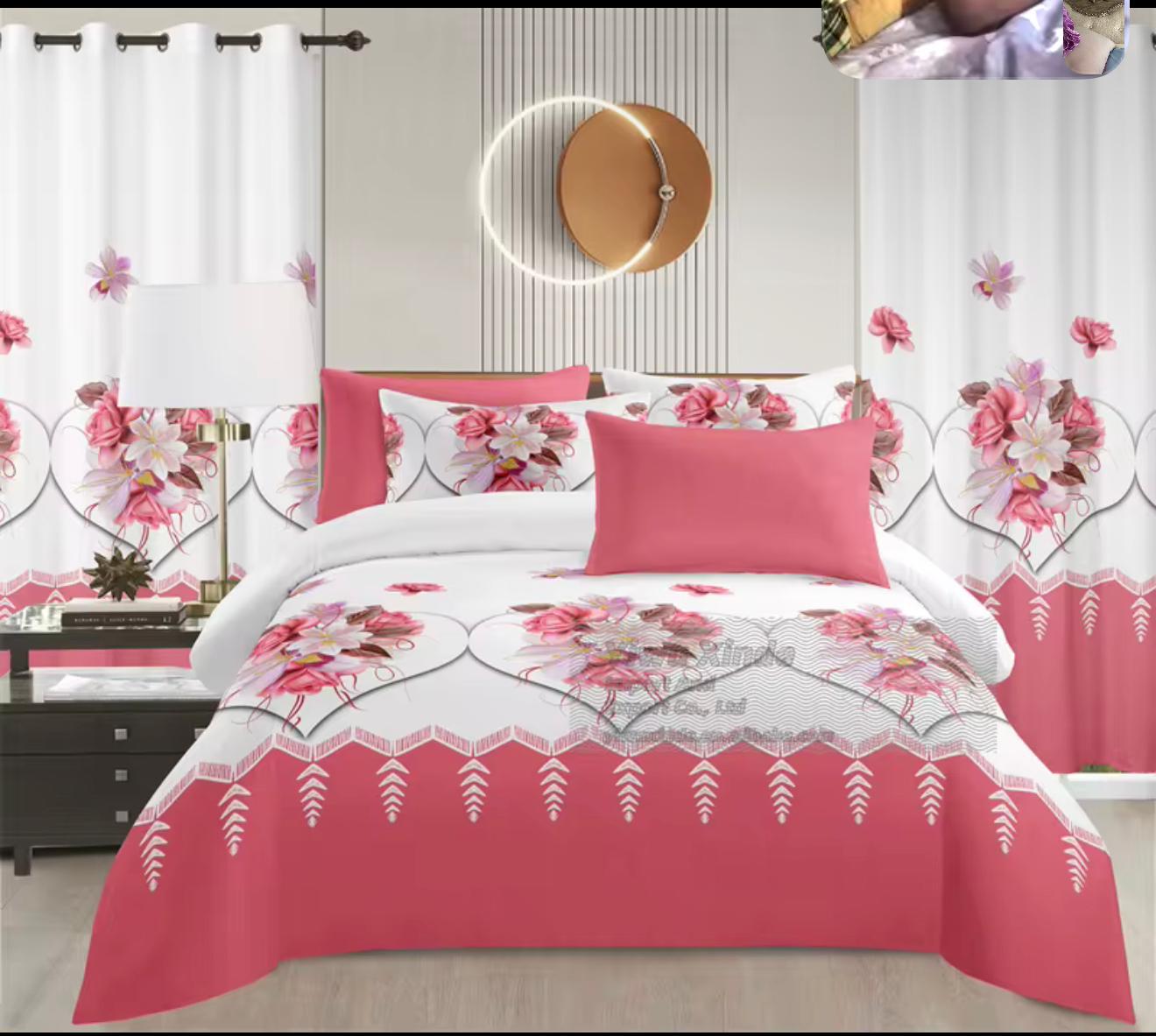 Romantic floral heart bedding set
