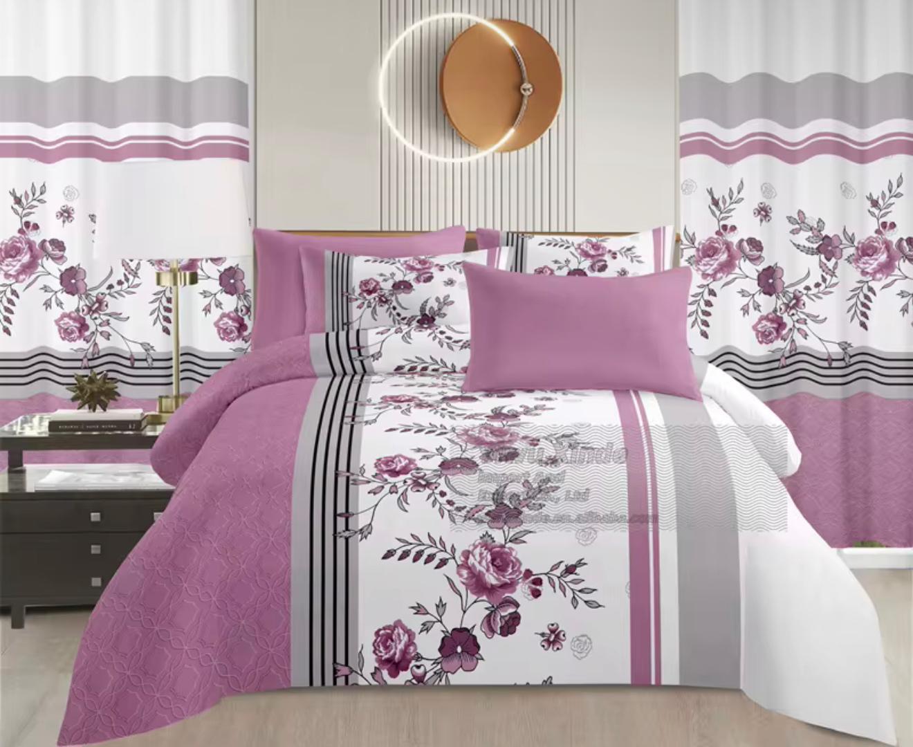 Elegant purple floral bedding set