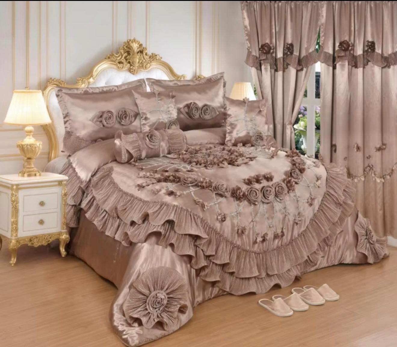 Luxury taupe royal bedding set