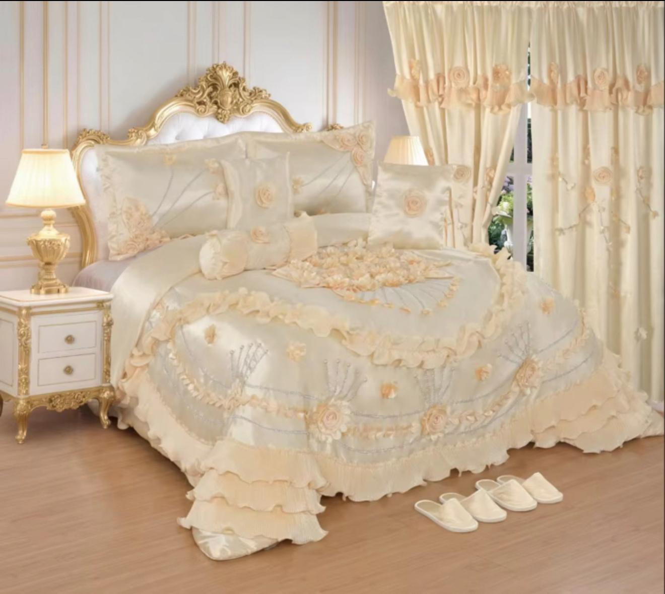Luxury peach royal bedding set
