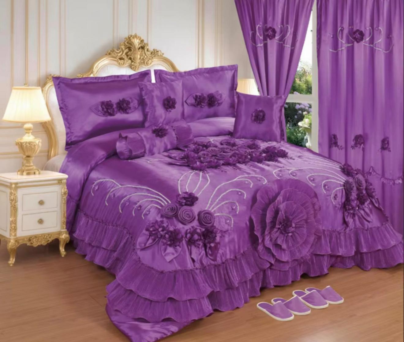 Luxury purple royal bedding set