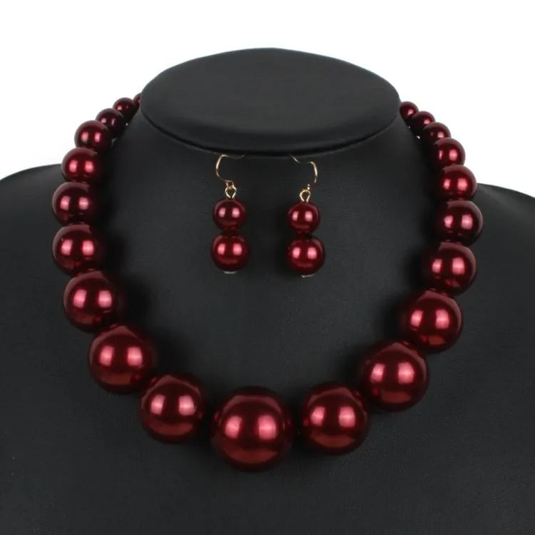 Necklace Pearl Chain Jewelry Set